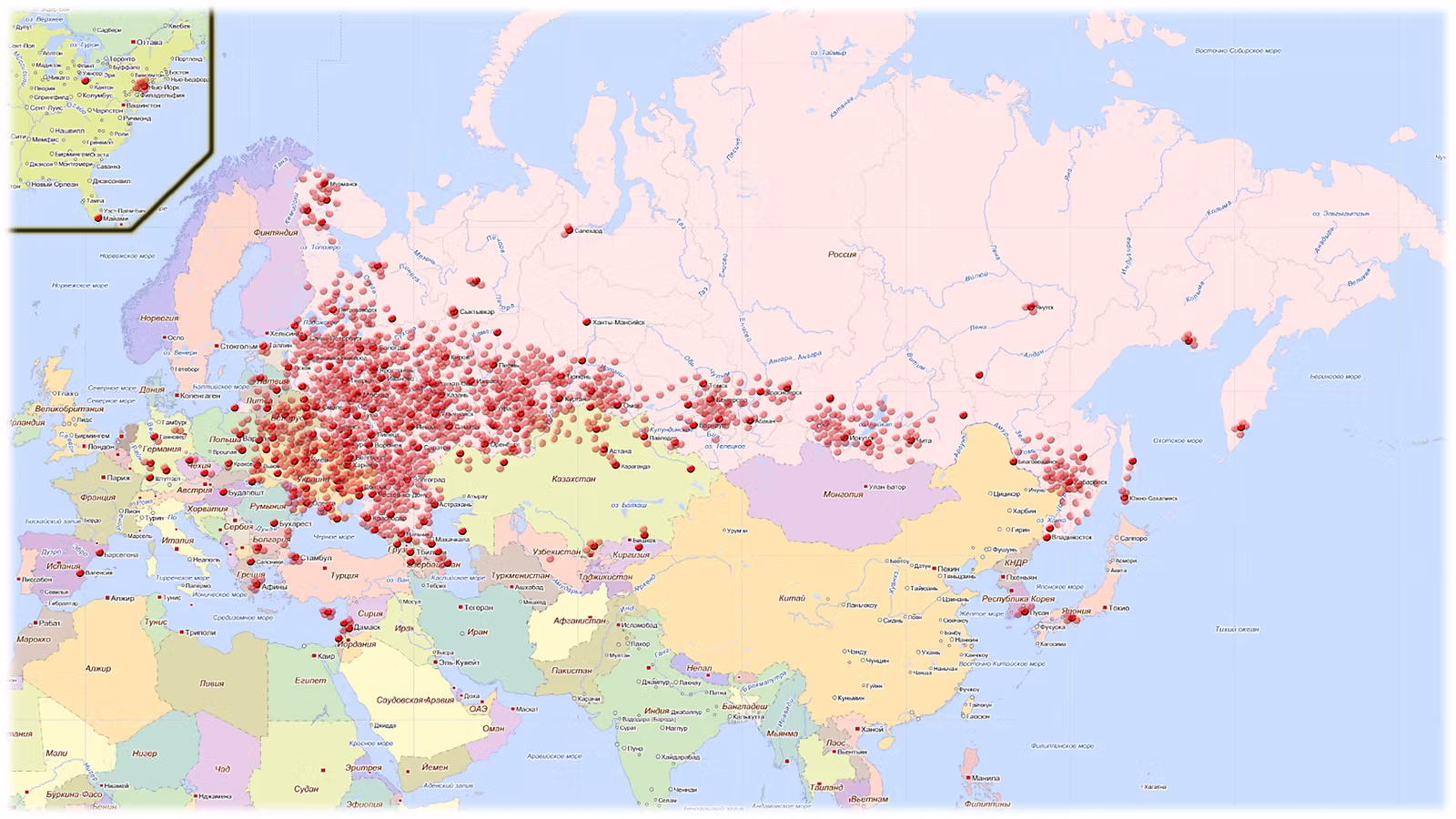 Карта расположения станков САУНО